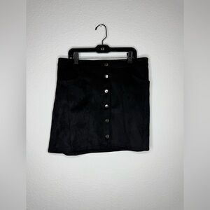 Express Black Mini Skirt with Button Detail